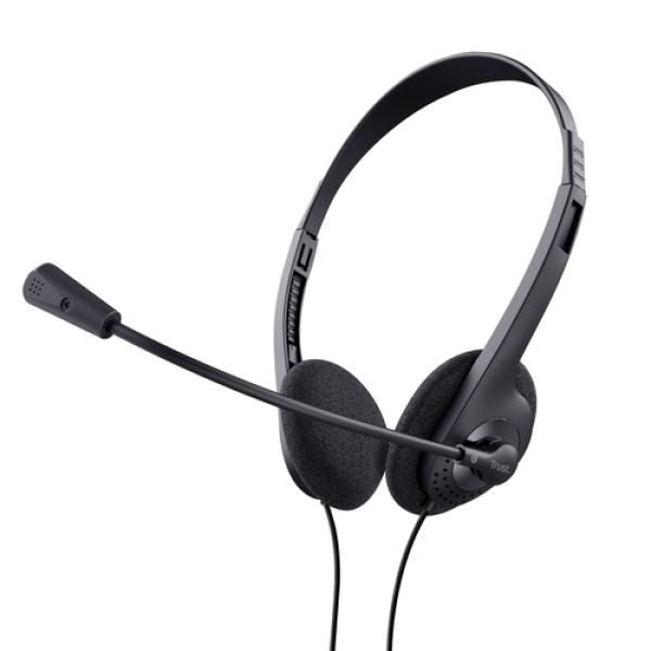 Auriculares Trust Chat Headset 24659/ con Micrófono/ Jack 3.5/ Negros