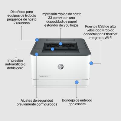 Impresora Láser Monocromo HP Laserjet Pro 3002DW/ WiFi/ Dúplex/