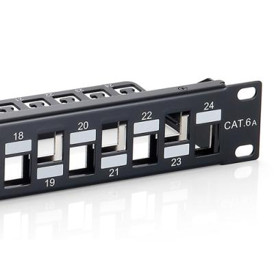 Patch Panel Vacio Cat.6 A 24 Puertos Keystone Apantallado