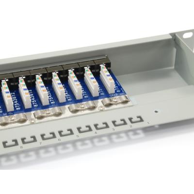 Patch Panel 16 Puertos Categoria 6 Apantallado Color Gris Claro