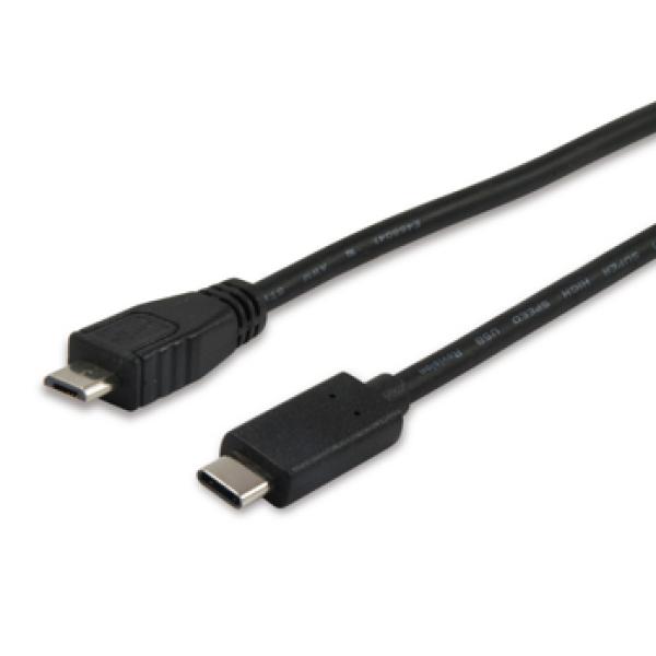 Cable Usb-c A Usb Micro B Macho 1 Metro Equip 12888407 Para Carga (3a) O Datos (480mb/s)