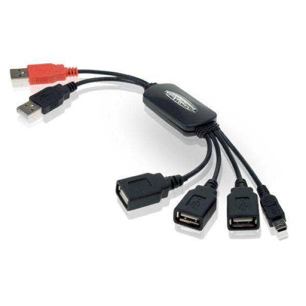 Hub Usb 2.0 Conceptronic 3 Puertos Usb + 1 Mini Usb Y Usb-a De Alimentacion