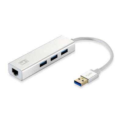 Adaptador Usb 3.0 A Gigabit Ethernet Rj45 Level One Con Hub Usb