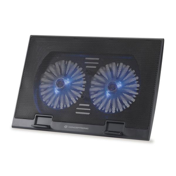 Base Refrigeracion Para Portatiles Conceptronic 2 Ventiladores 125mm Hasta 17"