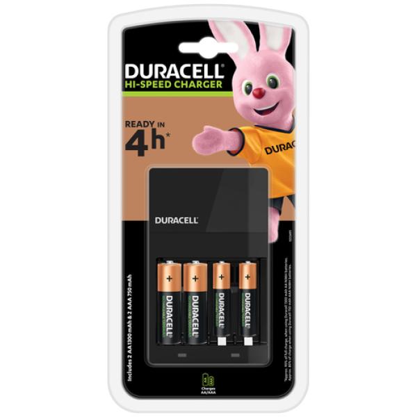 Cargador + Pila Duracell 4hrs.+ 2 Pilas Aa 1300mah + 2 Pilas Aaa 750mah