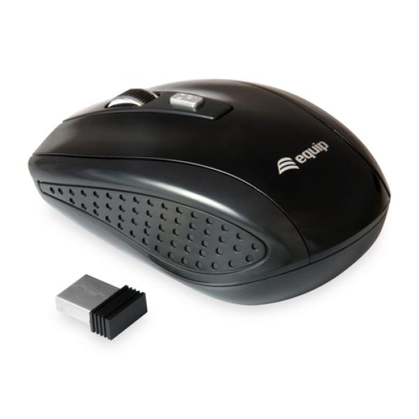 Mouse Equip Wireless Life Optico 2.4ghz 4 Botones Color Negro Dpi 800/1200/1600