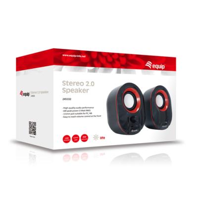 Altavoces 2.0 Equip Life 6w Rms Color Negro Y Rojo Jack 3.5"