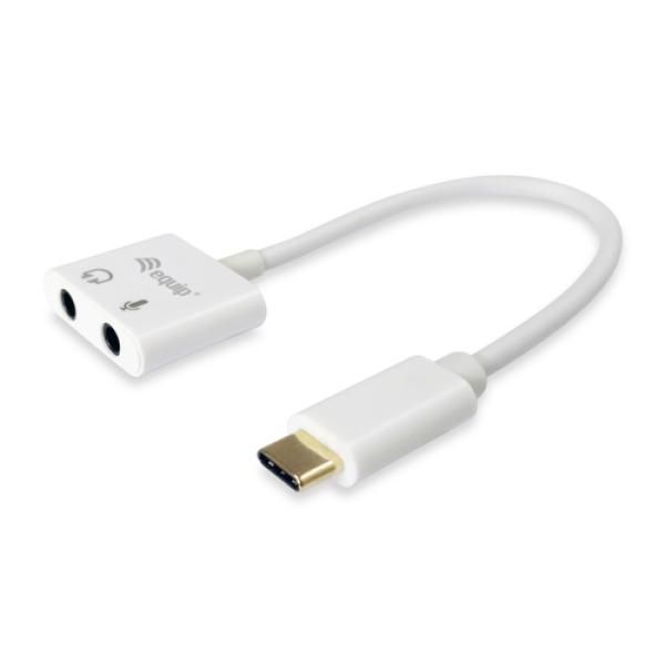 Adaptador Usb-c Equip A Audio 2 Jack 3.5mm Hembra Para Auricular Y Microfono