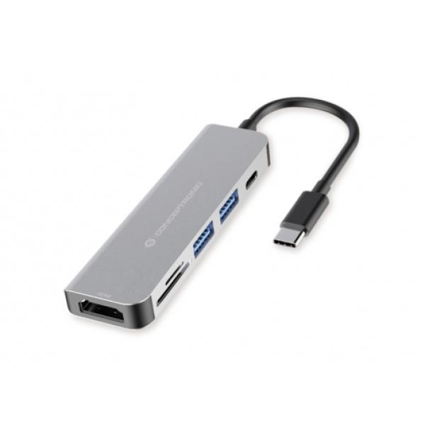 Docking Usb-c Conceptronic Donn02 A 1xhdmi 1xusb-c Pd 60w 2xusb-a 3,0 1xlector Sd 1xlector Microsd