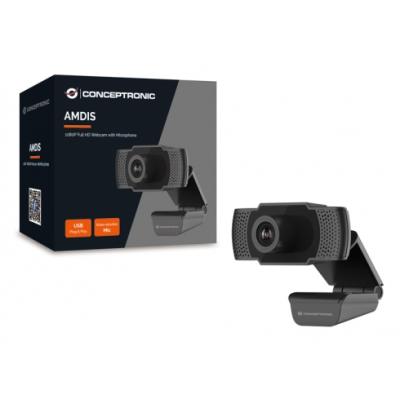 Webcam Fhd Conceptronic Amdis 1080p Usb 3.6mm 30 Fps Angulo