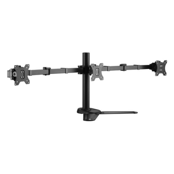 Soporte De Mesa Con Base Equip 650125 Para 3 Pantallas 13"-27" Doble Brazo Vesa Standard Hasta 8kg