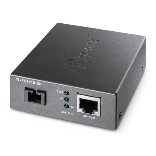 Convertidor De Fibra Tp-link Fc111b-20 Single-mode Sc Wdm Bidireccional De 1p Rj45 10/100 A 1p Sc Port 100mbps