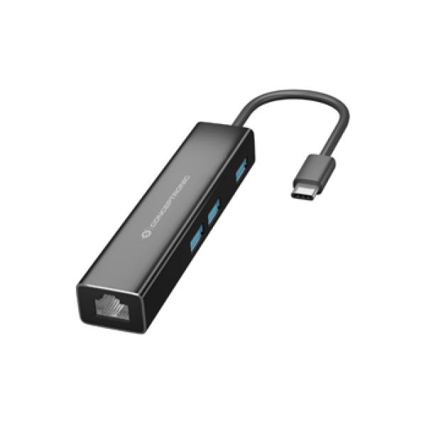 Adaptador Usb-c A Gigabit Ethernet Rj45 Conceptronic Con Hub Usb 3.0 3 Puertos