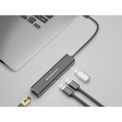 Adaptador Usb-c A Gigabit Ethernet Rj45 Conceptronic Con Hub