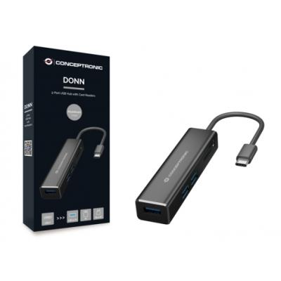 Hub 3.1 Usb-c Conceptronic Donn08 3 Puertos Usb 3.0 Y Lector