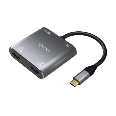 Conversor USB Tipo-C Aisens A109-0625/ 2x HDMI 4K SST MST