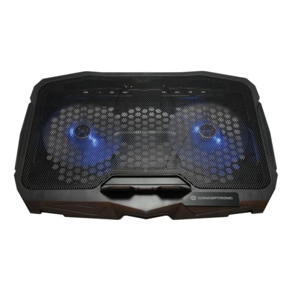 Base Refrigeracion Para Portatiles Conceptronic 2 Ventiladores 125mm Hasta 17"