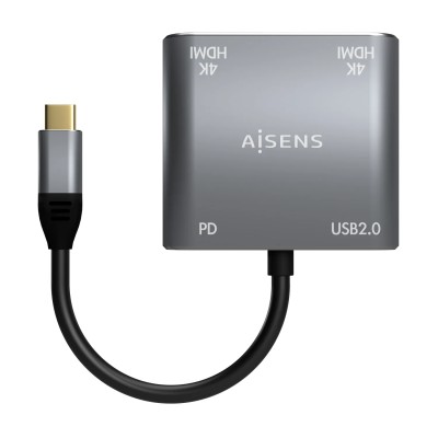 Conversor USB Tipo-C Aisens A109-0625/ 2x HDMI 4K SST MST