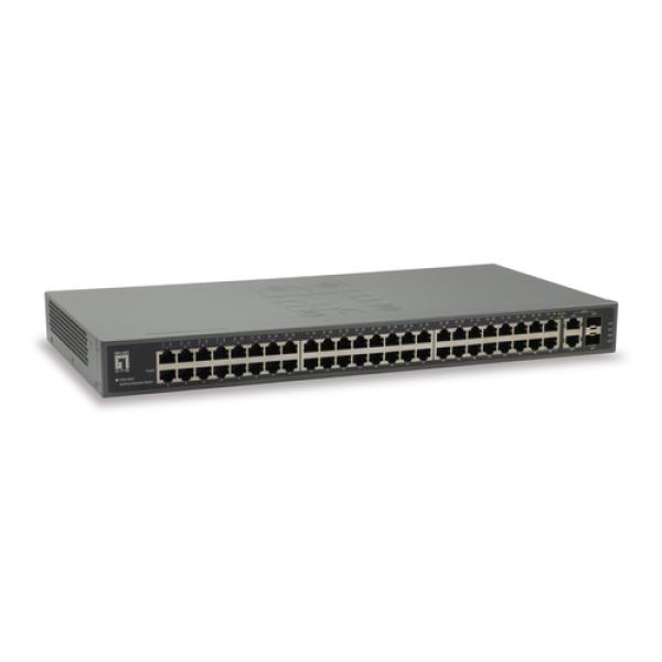 Switch Level One 50-port Fast Ethernet Switch, 2 X Gigabit Sfp/rj45 Combo