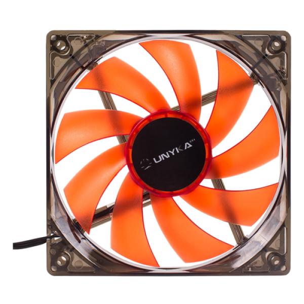 Ventilador Interno Unykach 120mm Translucido Con Led Red 9 Aspas