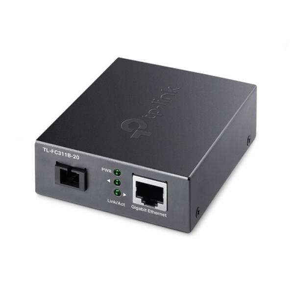 Convertidor De Fibra Tp-link Fc311b-20 Single-mode Gigabit Bidireccional De 1p Rj45 10/100/1000 A 1p