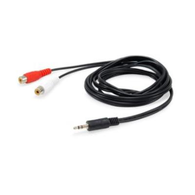 Cable Audio Mini Jack 3.5mm Macho A 2 Rca Hembra 2.5m