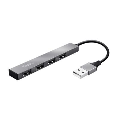 Hub Usb 2.0 Trust Halyx Aluminium A 4xusb-a 2.0 Diseño Metalico