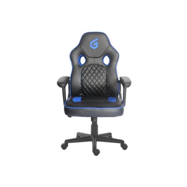 Silla Gamer Conceptronic Eyota03b Color Negro Detalles En Azul Recubrimiento Pu De Alta Calidad Diseño Ergonomico