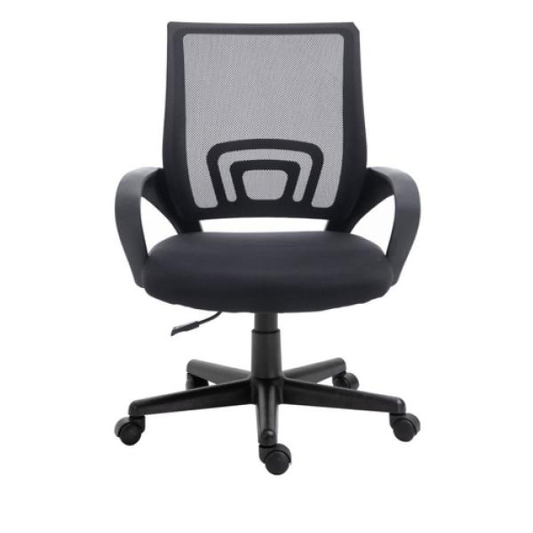 Silla De Oficina Equip De Malla Color Negro Recubrimiento Pu De Alta Calidad Diseño Ergonomico