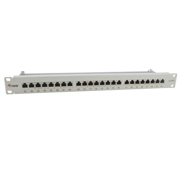 Patch Panel 24 Puertos Categoria 6a Apantallado Color Gris Claro