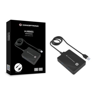 Hub Usb3.0 Conceptronic Hubbies11b 4 Puertos Y Cable De 90cm