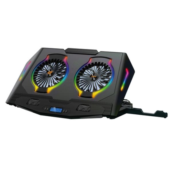 Base De Refrigeracion Para Portatiles Gaming Conceptronic Hasta 17" 2 Ventiladores Luz Rbg