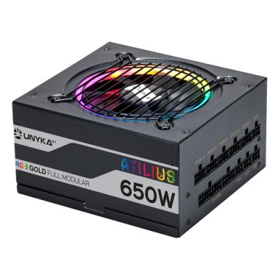 Fuente De Alimentación Unyka Atilius Rgb Atx 650w Black