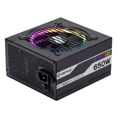 Fuente De Alimentación Unyka Atilius Rgb Atx 650w Black