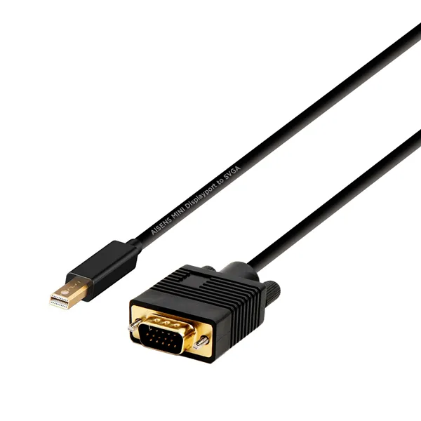 Cable Conversor Aisens A125-0362/ Mini DP Macho - VGA Macho/ 2m/ Negro