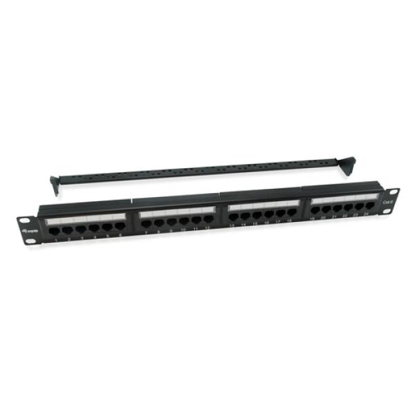 Patch Panel 24 Puertos Utp Categoria 6 1u Color Negro