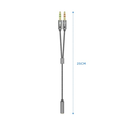 Adaptador Aisens A128-0417/ Jack 3.5 Hembra - 2x Jack 3.5