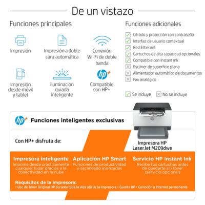 Impresora Laser Monocromo Hp Laserjet M209dwe 29ppm Duplex Wifi