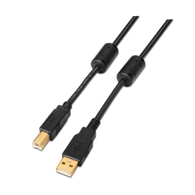 Cable USB 2.0 Impresora Aisens A101-0010/ USB Tipo-B Macho -