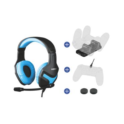 Pack Gamer Konix Ps4 Headset Gaming + Base De Carga Dual +