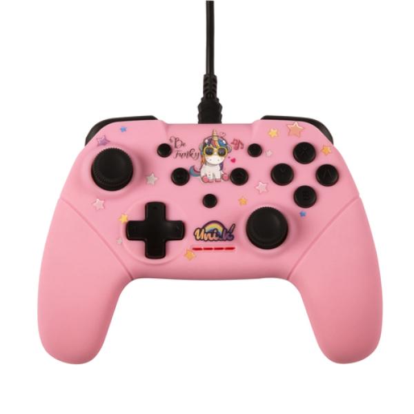 Gamepad Konix Switch Unik Be Funky Cable 3m Compatible Con Pc Color Rosa Kx-unik-sw-pad-funky