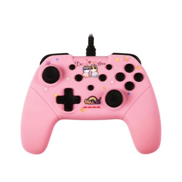 Gamepad Konix Switch Unik Be Love Cable 3m Compatible Con Pc Color Rosa Kx-unik-sw-pad-love