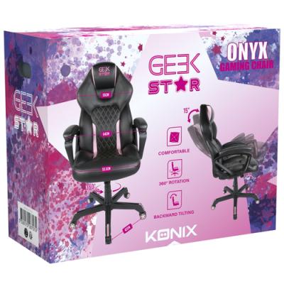 Silla Gamer Konix Geek Star Onyx Gran Comodidad Y Ergonomia