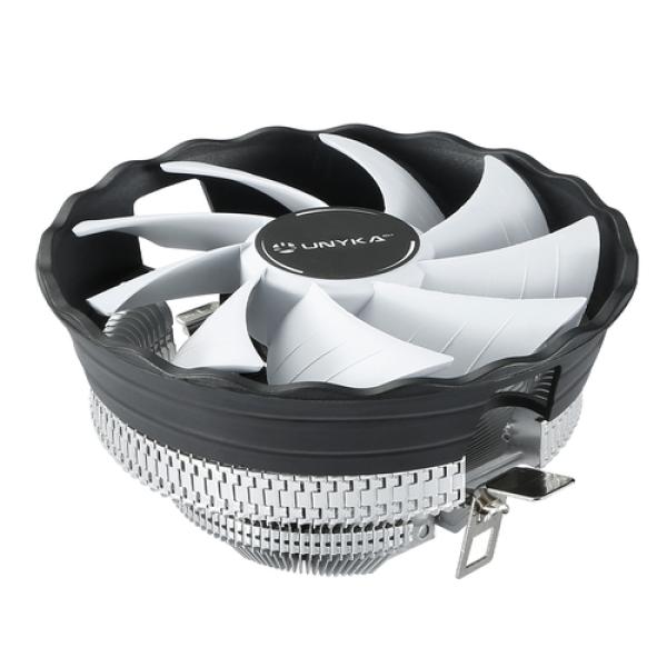 Ventilador Con Disipador Para Cpu Unyka Jotun Df 120 White De Perfil Bajo 120mm 9 Aspas Multi Socket