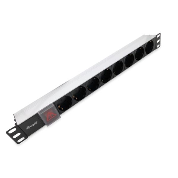 Regleta Alimentacion Aluminio Rack 19" 1u 8 Tomas Con Interruptor