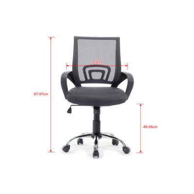 Silla De Oficina Equip De Malla Color Gris Oscuro Recubrimiento