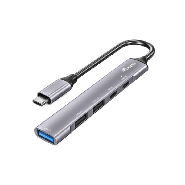 Hub Usb-c 3.2 Equip Life 2 Puertos Usb 2.0 1 Puerto Usb 3.0 1 Puerto Usb-c + 1 Puerto Usb C Carga Ha