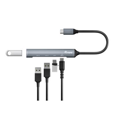 Hub Usb-c 3.2 Equip Life 2 Puertos Usb 2.0 1 Puerto Usb 3.0 1