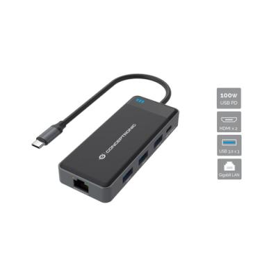 Docking Usb-c Conceptronic Donn14g A 2xhdmi 1xusb-c Pd 100w