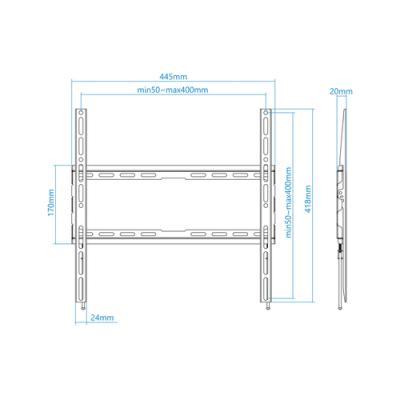 Soporte De Pared Fijo Tooq Lp1070f-b Para Pantalla 32"- 70" Max